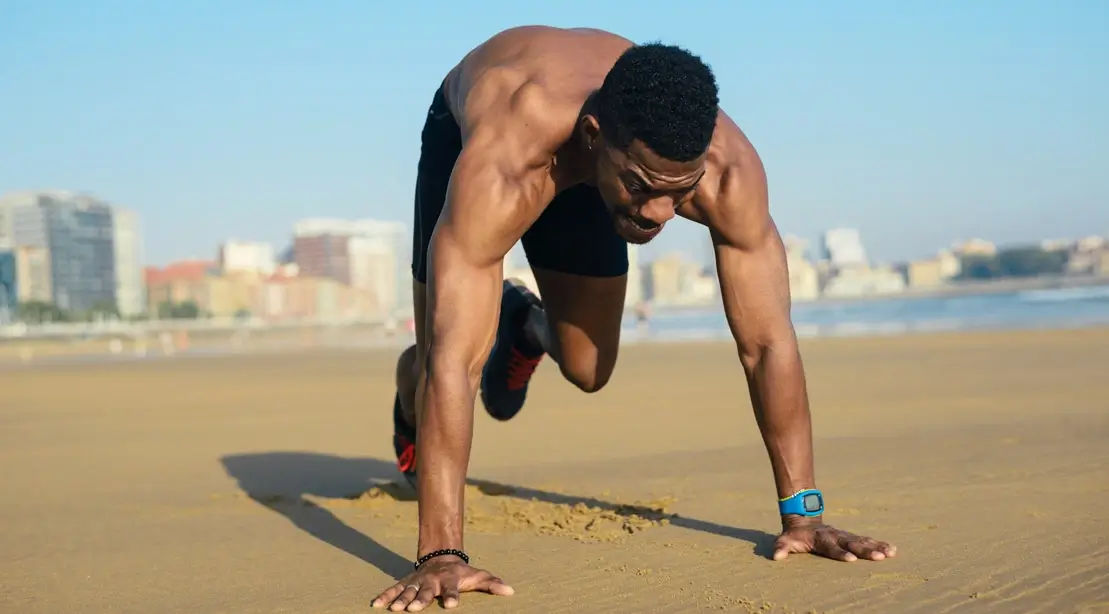 Athlete performing a high-intensity jump